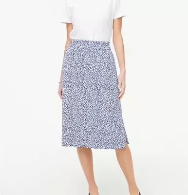 NWT J CREW FACTORY BLUE FLORAL SKIRT SMALL 4/6  - Image 1 of 4