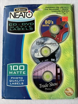 Fellowes Neato CD DVD Etiquetas Mate Calidad Foto Abierta 30+ Foto 1 de 4