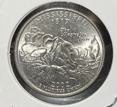 Error Coin🔥Broad Strike 🔥Broken Collar🔥2002 Mississippi Quarter Off Center - Image 1 of 4