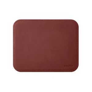 Tappetino Mouse Cuoio Rosso Bordeaux 25x20 - Angoli Rotondi Cuciture Perimetrali - Foto 1 di 4