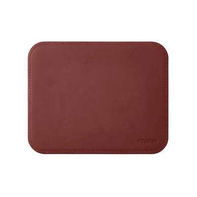 Tappetino Mouse Cuoio Rosso Bordeaux 25x20 - Angoli Rotondi Cuciture Perimetrali - Immagine 1 di 4