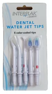 Interplak by Conair Dental Water Jet 5 color-coded REPLACEMENT Tips New in pack - Picture 1 of 3