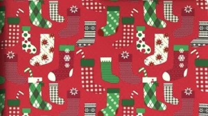 Hallmark Stockings on Red Jumbo Christmas Wrapping Paper 90 sq. ft. - Picture 1 of 5