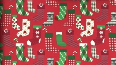 Hallmark Stockings on Red Jumbo Christmas Wrapping Paper 90 sq. ft. - Image 1 of 4