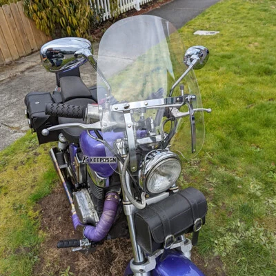 大号挡风玻璃挡风玻璃透明适用于铃木大道 S40 7/8 英寸 1 英寸车把 — 第 1/4 张图片