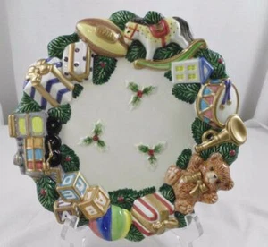 Fitz & Floyd Toyland 3D Canape Weihnachten Urlaub Plätzchen Kerze Teller Schale Ruhestand - Bild 1 von 5