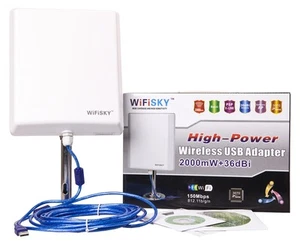 Répéteur sans fil Wifi MELON ANTENNE ACTIVE WIFISKY 2000 mW + 36 dBi + 5 m - Photo 1/1