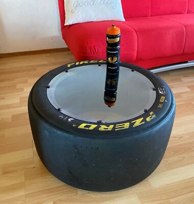 Racing Geschenk - Beistell-Tisch (aus der DTM/GT 3..) in klar /carbonoptik, - Bild 1 von 4