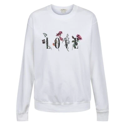 New Jumper Sweatshirt Top Miss Selfridge Womens Warm Soft Fleece Lined Love Logo