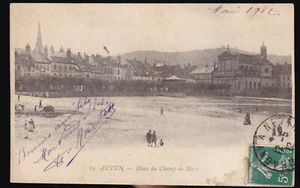 AUTUN 71 Place du Champs de Mars CPA animée & écrite à Mr Mélinge Paris mai 1912 - Imagen 1 de 2