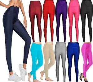 Legging de discoteca de PVC de cintura alta de longitud completa para mujer - Imagen 1 de 13