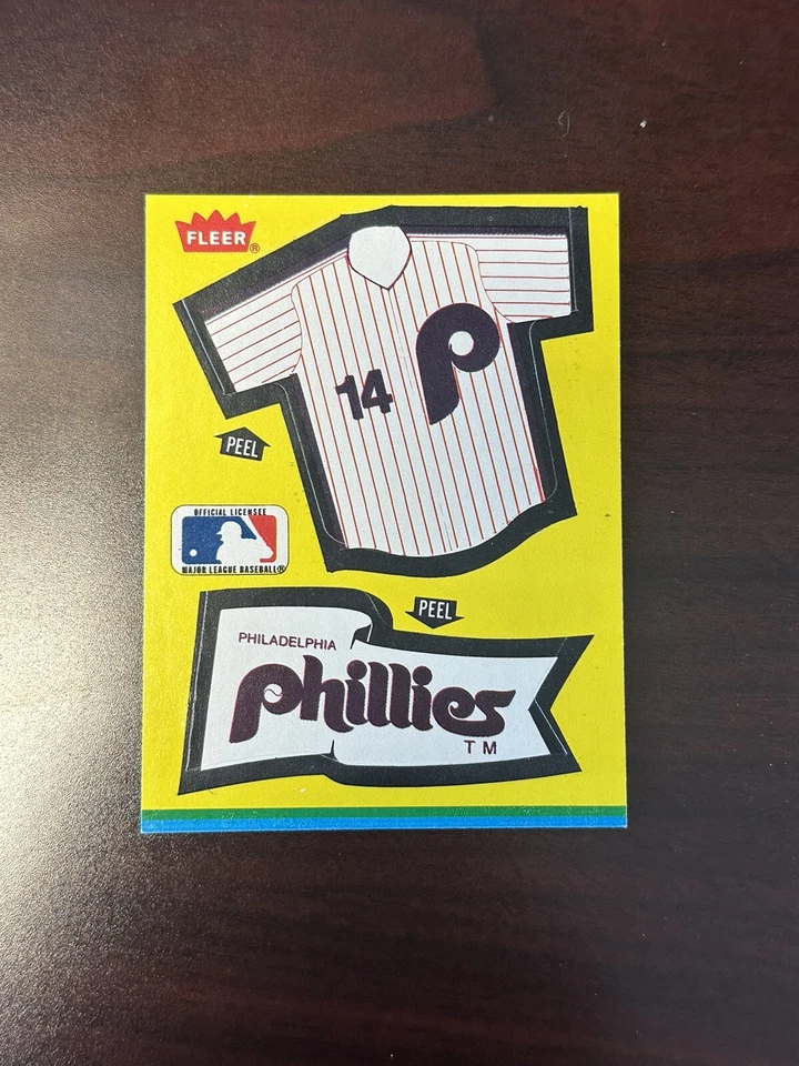 Vintage 80s Philadelphia Phillies Fleer Sticker baseball card  - Image 1 of 1