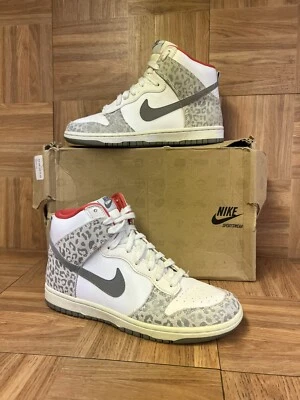 RARO🔥 Tênis Feminino Nike Dunk High Skinny Leopard Sunburst 429984-102 Tam 7.5 - Imagem 1 de 4