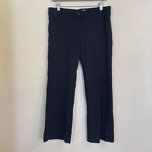 Betabrand Straight Leg Pants Womens Large Stretch Mid Rise Black Pull On
