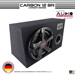 Subwoofer AUDIO SYSTEM Carbon 12 30cm Bassreflex Gehäuse 50l. 300 WRMS Bassbox - Picture 1 of 7