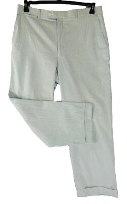 Pantalón de golf LOUIS RAPHAEL Rosso rojo Seersucker 100 % algodón 38x30 azul blanco a rayas Foto 1 de 4