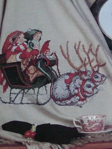 VTG Donna Gallagher Creative Needlearts Merry Mouse Sleigh Cross Stitch Pattern. - Picture 1 of 5