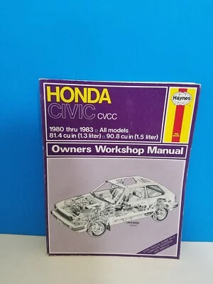 Honda Civic CVCC Haynes 1980 a 1983 manual de servicio de taller de reparación usado en excelente estado Foto 1 de 2
