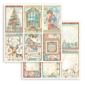 Stamperia CHRISTMAS GREETINGS - 6 X CARDS - 12" X 12" - CUT UP TO SAVE POSTAGE - Picture 1 of 3