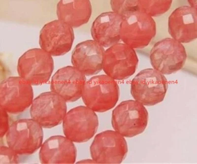 6mm Faceted Pink Watermelon Tourmaline Gemstone Loose Beads Long 15'' AAA - Image 1 of 4