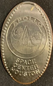 ¡RETIRADO! LOGO DEL PROGRAMA APOLLO - CUARTO PRENSADO SPACE CENTER HOUSTON - Imagen 1 de 2