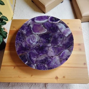 15" Agate Gemstone Coffee Table Top Office Meeting Table Furniture Balcony Decor - Picture 1 of 8