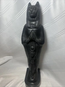 Egyptian Sekhmet Statue With Pharaoh Sekhmet Goddess Of War 15” Black Heavy - Picture 1 of 24