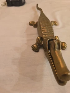 Vintage Messing Krokodil oder Alligator 10 Zoll langer figürlicher Nussknacker - Bild 1 von 6