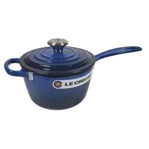 Le Creuset Signature Enameled Cast Iron Saucepan 1 3/4-Qt. Lapis Scuffs Read - Picture 1 of 12