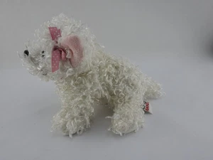 Webkinz Ganz 8" White Terrier Dog HM106 Plush Stuffed No Code Pink Bow - Picture 1 of 6