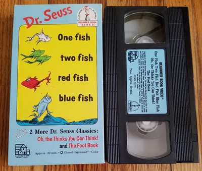 Dr Seuss One Fish Two Fish Red Fish Blue Fish Thinks Think Foot VHS Very Good - Image 1 of 3