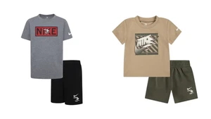 Nike 3Brand Kids' 2-PC Logo Graphic T-Shirt & French Terry Shorts Set Pick Size - Picture 1 of 6
