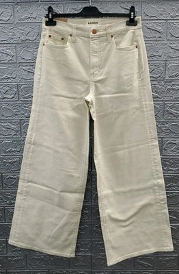 Nuevo Jean Boden tiro alto pierna ancha cintura elástica crema talla 28 Foto 1 de 4