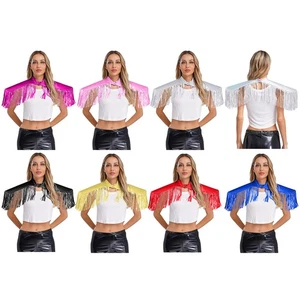 Adult Unisex Vest Women Armor Sequins Crop Top Carnival Club Halloween Uniform - Picture 1 of 47