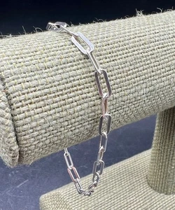 Ralph Lauren Designer 925 Sterling Silver 7 3/4” Paperclip Link Bracelet Italy - Picture 1 of 9