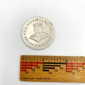 Vintage 1960 Mardis Gras Rex Aluminium Silber Doubloon - Krewe Favor New Orleans - Bild 1 von 4