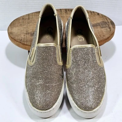 GBG Guess Mujer Mocasines Talla 7.5 M Dorado Brillo Zapatos Sin Cordones Tenis GGGOLLYS2 Foto 1 de 4