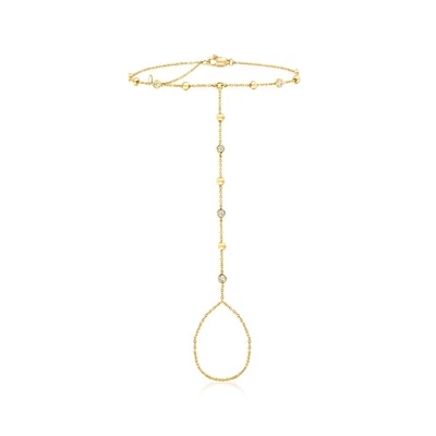 Cadena de mano Pure Collection by Ross-Simons con bisel de diamantes y oro de 14 k Brclt 7 Foto 1 de 4