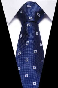 Men Slim Cotton Cravat Silk Necktie - Fashion Patterned Shiny Long Neckties 1pc - Picture 1 of 54