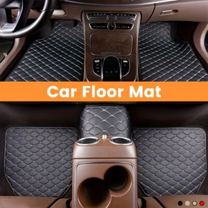 5 Pcs Universal Car Floor Mats Pads Protection Non-Slip Leather Floor Liners Set - Picture 1 of 19
