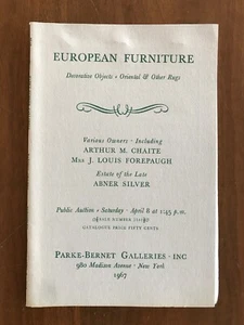 EUROPEAN FURNITURE April 8 1967 Parke Bernet Auction Catalog Prices Realized - Foto 1 di 3