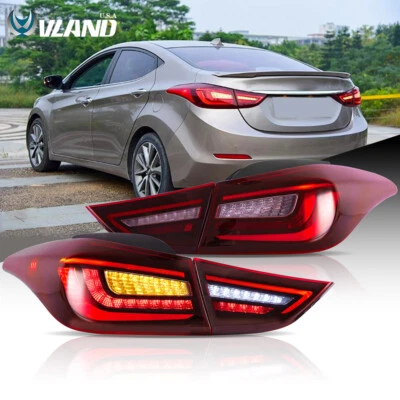 VLAND For 2011-16 Hyundai Elantra Red LED Tail Lights Assembly w/Sequential Turn - Image 1 of 4