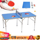 Foldable Table Tennis Ping Pong Table Set With 2 Rackets 3 Balls Net In/Outdoor