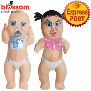 K354 Giant Baby Inflatable Costume Adult Novelty Funny Hens Stag Blow Up Outfit - Picture 1 of 9