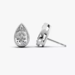 Pendiente de diamante talla pera platino 950 certificado IGI 2,00 quilates creado en laboratorio - Imagen 1 de 9