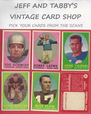1958 TOPPS FOOTBALL # 1 TO # 132 / SEE DROP DOWN MENU FOR CARD YOU WILL RECEIVE - Image 1 of 4