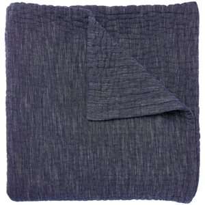 $600 JOHN ROBSHAW VIVADA HAND STITCHED QUEEN QUILT BLANKET COVERLET BLUE INK NEW - Picture 1 of 1