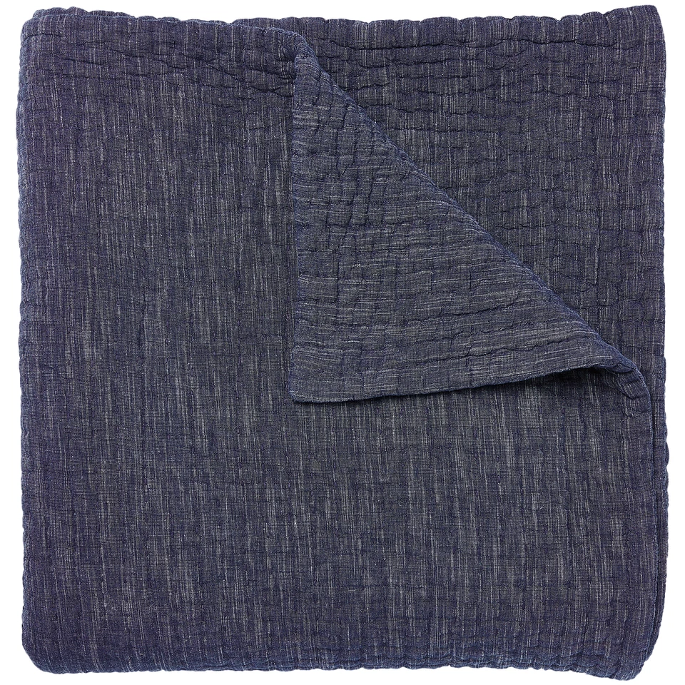 $600 JOHN ROBSHAW VIVADA HAND STITCHED QUEEN QUILT BLANKET COVERLET BLUE INK NEW - Image 1 of 1