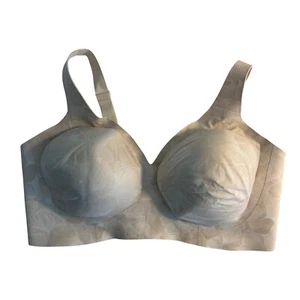 Evelyn Bobbie The Starlette Plunge Bra Wireless Comfort Support Size 2XL Beige - Picture 1 of 5