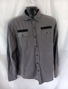 Zoo York Mens Shirt Sz L Dark Gray Slightly Ribbed Long Sleeve Pockets - Picture 1 of 6